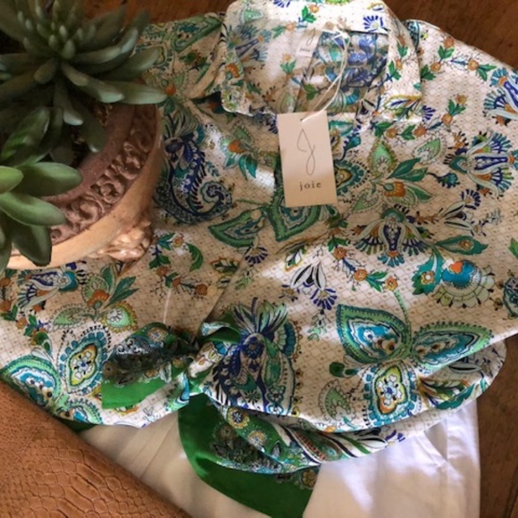 Women's Joie Paisley Blouse / Top S/P (Small) - Picture 5 of 16